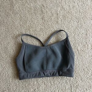 Athleta Charcoal Strappy Sports Bra